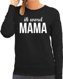 Bellatio Decorations Ik word mama - sweater zwart voor dames