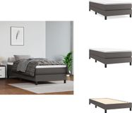 vidaXL Boxspringbed kunstleer grijs 90x190 cm