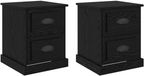 vidaXL Table de chevet - Set de 2 - Chêne noir - 39 x 39 x 47.5 cm