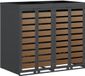 vidaXL Rangement pour poubelles pour 2 bacs Acier Anthracite