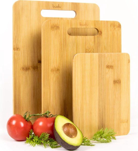 budu Snijplankenset 3 stuks - Bamboe Snijplanken - Keukenplanken