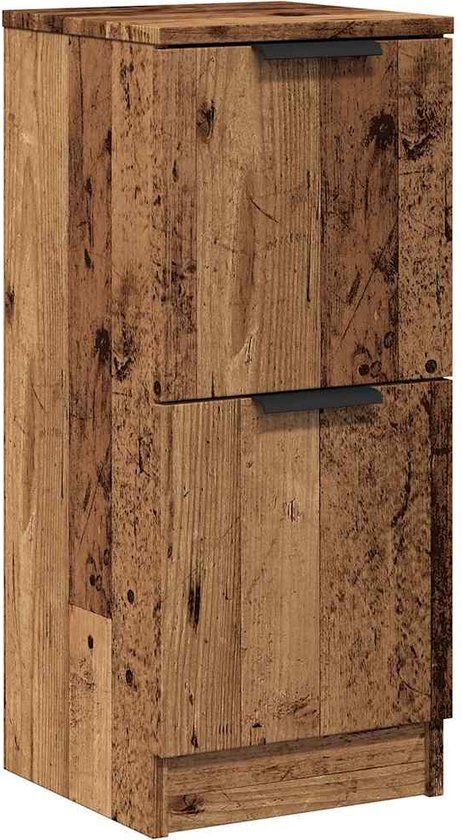 vidaXL Dressoir - 30x30x70 cm - Bewerkt hout - Oud houtkleurig