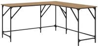 vidaXL Bureau Artisan Eiken Bewerkt Hout 149 x 149 x 75 cm