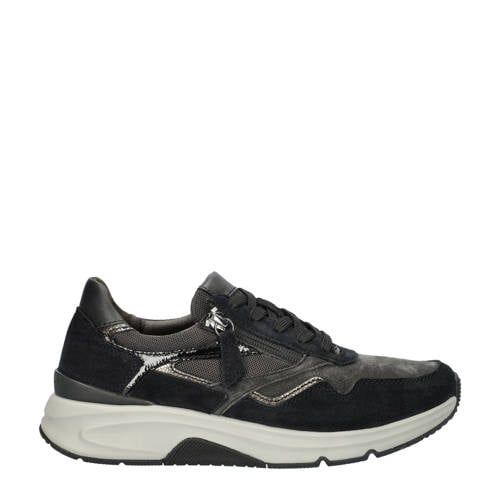 Gabor Rolling Soft suède sneakers zwart