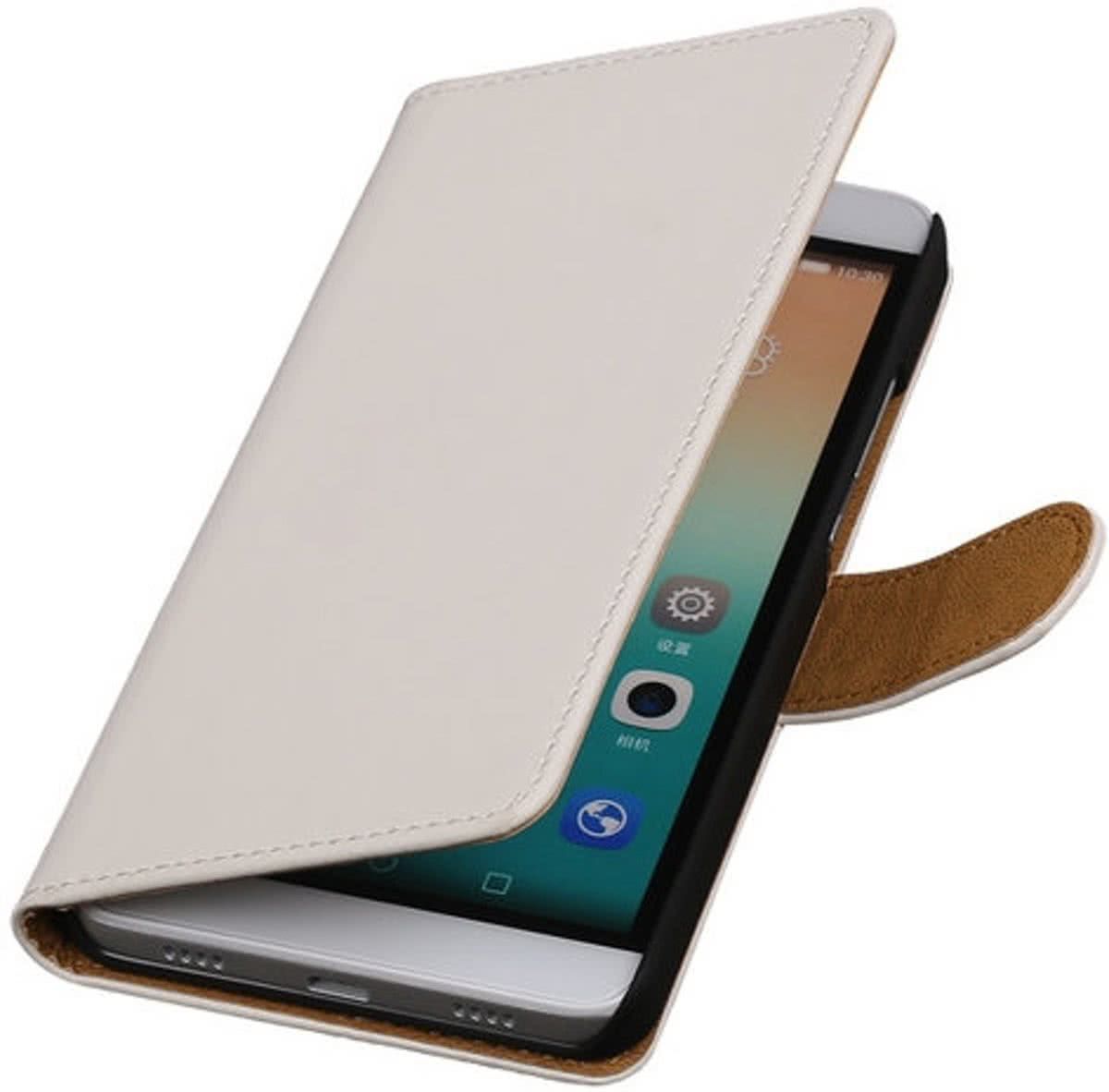 Best Cases Effen Booktype Wallet Hoesje Wit voor Huawei Honor 7i
