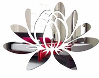 Grote Acryl Grote wandspiegel decor water lily 35 x 50 cm, 3 mm dikte, onbreekbaar, voor woonkamer, slaapkamer, kinderkamer