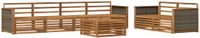 vidaXL - Bank loungeset - 6 zitplekken - Naturel - Massief Acacia Hout