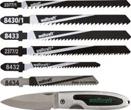 wolfcraft Set lames de scie sauteuse, lame en T, 12 pièces