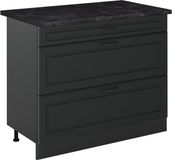 Vicco Keukenonderkast R-Line, Antraciet landelijk/Antraciet, 100 cm antraciet werkblad