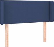 vidaXL Hoofdbord met randen 103x16x78/88 cm stof blauw