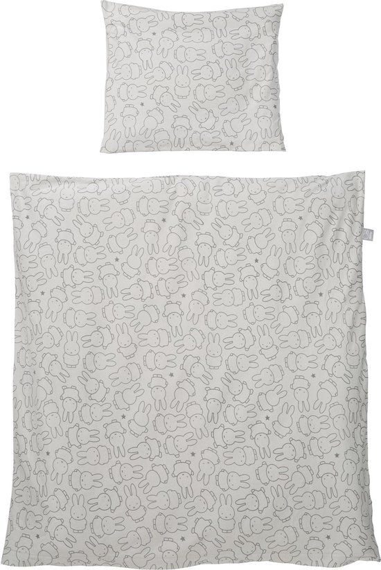 Roba Bedtextiel Miffy Junior 80 X 80 Cm Katoen Grijs 2-delig