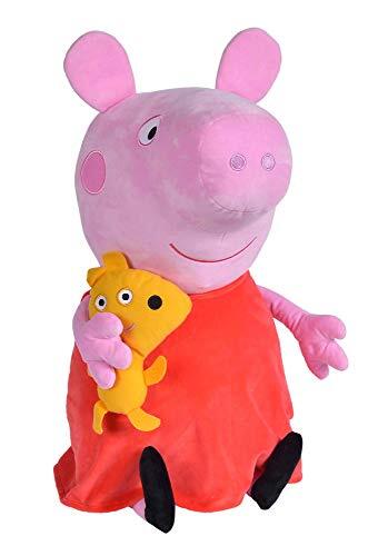 simba 109261007 Peppa Pig pluche Peppa, 50 cm, Peppa met haar pluche hond, 50 cm, geschikt vanaf de eerste levensmaanden