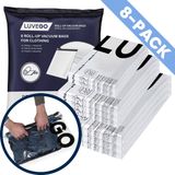 Luvego Vacuumzakken voor op Reis - Vacuumzakken voor Kleding - Roll-Up - 8 Vacuüm Handrolzakken