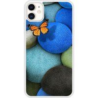 Apple iPhone 11 Papillon galet bleu Verstevigd hoesje met sublimatie bedrukking