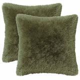 vidaXL Kussensloop 2 pcs HEERLEN Groen 45 x 45 cm PV Fleece