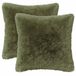 vidaXL Kussensloop 2 pcs HEERLEN Groen 45 x 45 cm PV Fleece
