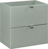 COMAD Badkamermeubel 60 cm, groen (tint: "reed green"), met 2 lades, gemaakt van gefreesd MDF