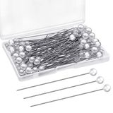 Corsage Boutonniere Pins Teardrop Pearl Head Pins Bruiloft Boeket Pinnen Witte Rechte Hoofd Pins voor Doe-het-zelf Ambachten Sieraden Maken Naaien Bruiloft Bloemdecoraties (100 stuks met 1 Doos)