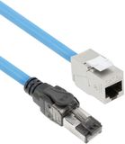 ACT CAT6A S/FTP installatiekabel 45 m, voorgeconfectioneerd, 4PPoE 100 W ondersteuning, 23 AWG, B2ca-classificatie, RJ45-stekker, voor hoogrisicoomgevingen, stekker naar bus - FB0145
