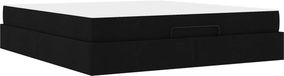 vidaXL Bedframe met matras 2-persoons Zwart Stof
