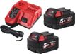 Milwaukee M18 NRG-502 Accu Starterset - 18V - 2x 5.0Ah + Lader