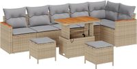 vidaXL Banc de jardin avec coussin et rangement beige polyrotin