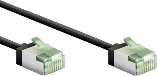 Goobay FTP CAT8.1 Slimline Netwerkkabel - 0,15 meter - Zwart