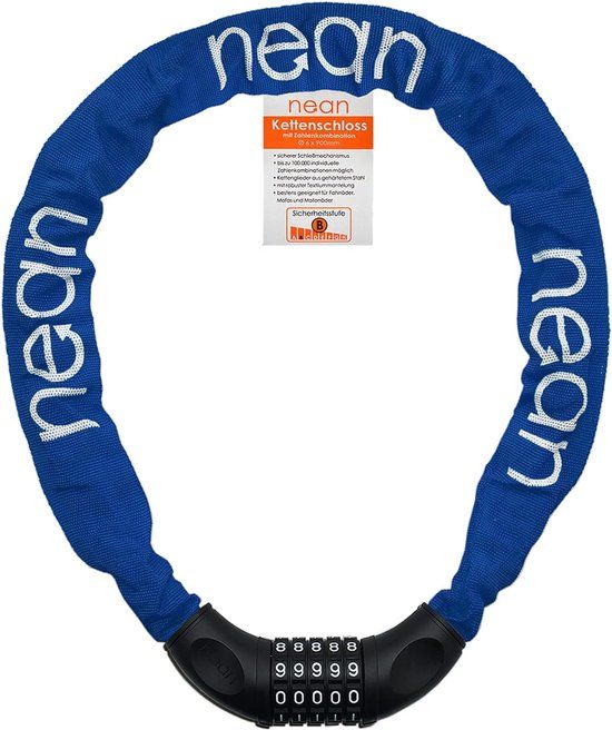 Fietsslot met cijfers - Blauw - 90 cm