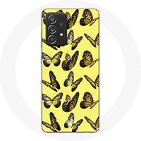 Maniacase Etui voor Samsung Galaxy A52 Vlinders Gele Achtergrond