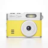 Appareil photo numérique sans marque - Appareil photo numérique mini - Appareil photo vlog HD 1080P avec écran 0,96" - Appareil photo rétro 12MP - Lumière de remplissage LED et filtres créatifs - Appareil photo compact porte-clés pour voyages et étudiants - jaune