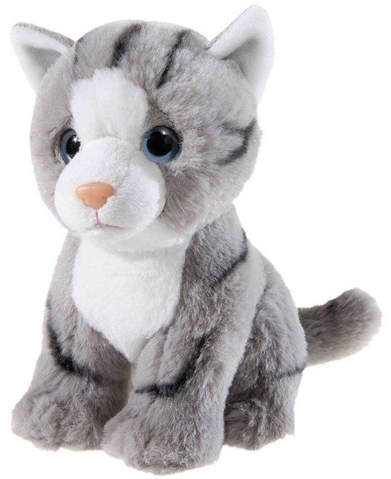 Heunec Knuffel Kat Grijs 22cm Pluche Speelgoed