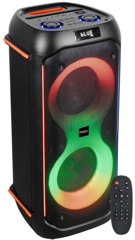 Ibiza Columba 600 BT - TWS Luidspreker met accu en lichteffect 600W - Zwart