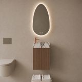Boss & Wessing BWS Riga Donker Eiken Japandi Toiletmeubel Met Fontein 40x50x22 cm - Calacatta Viola