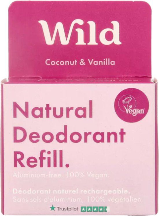 Wild Deodorant Navulverpakking Natural Coconut & Vanilla 40 gr