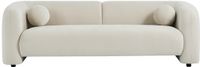 Vente-unique Driezitsbank van beige fluwelen stof OVOTAS