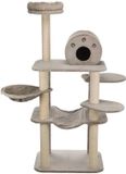 Merkloos / Sans marque Wan GmbH Krabpaal voor katten met pluche en jute, grijs