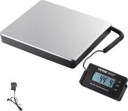 VEVOR Platformweegschaal 150g-200kg Pakketweegschaal Nauwkeurigheid 50g Digitale weegschaal kg/lbs/lbs:oz Telweegschaal 309x262x45mm ABS roestvrij staal Tarrafuncties AC/DC-voeding Industriële weegschaal Brievenweger Weegschaal
