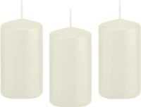 Trend Candles Cilinderkaars/stompkaars - 12x - ivoorwit - 6 x 12 cm - 40 branduren