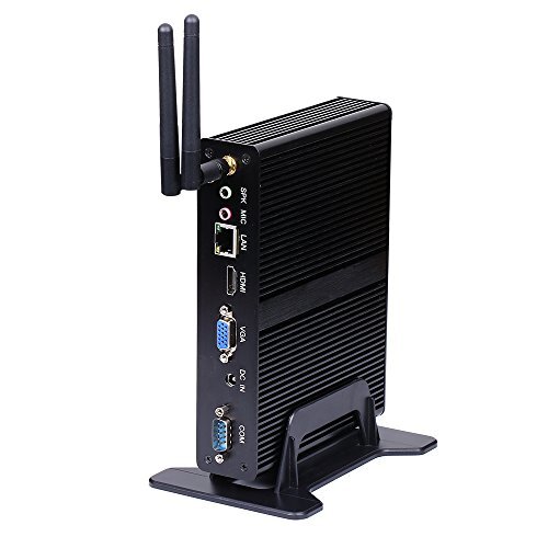 HUNSN Fanless Mini PC, Desktop Computer, HTPC, Nano Kodi Box, Intel Celeron J1800, Windows 10 or Linux Ubuntu, BM10, AC WiFi2.4+5Ghz/BT4.0/2COM/VGA/HDMI/USB3.0/4USB2.0/LAN, (8G RAM/128G SSD/1TB HDD)