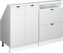 Vicco R-Line Meuble de cuisine pour mur incliné – 120 cm Set de 2 Blanc ondulé
