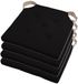 Stof Textile kussen DUO - 4x - zwart - 38 x 38 x 4 cm