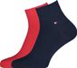 Tommy Hilfiger Quarter Socks (2-pack) - Herensokken Katoen Kort - Rood en Blauw