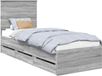 vidaXL Cadre de lit, couleur gris Sonoma, 75 x 190 cm, en bois composite