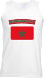 Bellatio Decorations Marokko singlet shirt/ tanktop met Marokaanse vlag wit heren L