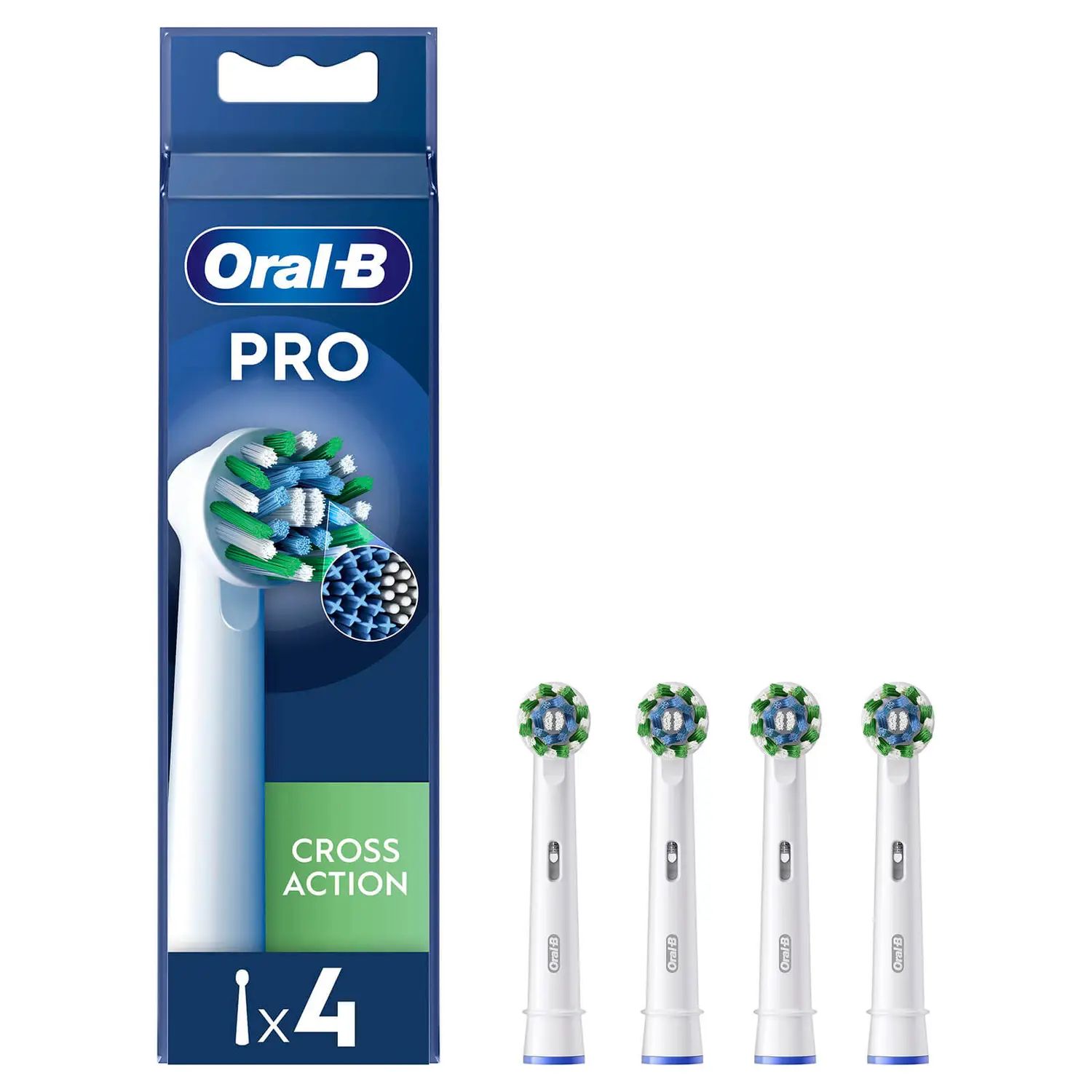 Oral-B CrossAction Opzetborstels - 4 Stuks - Wit