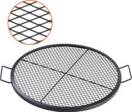 Vevor X-Marks Vuurplaatsgrillrooster, Rond Kookrooster, Robuust Stalen Kampvuur BBQ-grillrooster met Handvat en Ondersteuning X-draad, Draagbaar Campingkookgerei voor Buitenfeesten en Bijeenkomsten, 76cm, Zwart