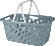 Koopman International Panier à linge avec poignée - 38 litres - 60 cm - vert/blanc