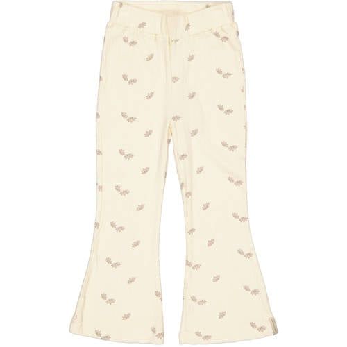 LEVV Little regular waist gebloemde casual broek ecru