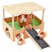 Elzusha - Maison pour rongeur à deux niveaux avec toit, échelle et coussin - Convient aux cochons d'Inde et hamsters (Vert)
