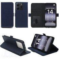 XEPTIO Housse bleue pour Xiaomi Redmi Note 14 4G Etui bleu de protection Portefeuille à Rabat avec Porte Cartes